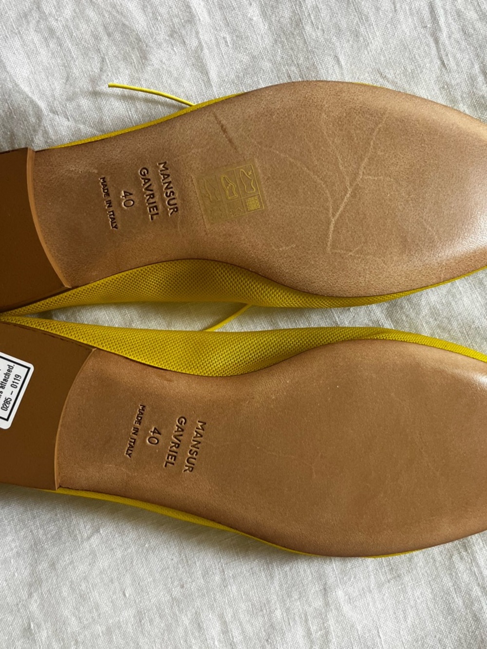 Mansur Gavriel Bright Yellow Ballet Flats with Bow - Picture 3 of 4